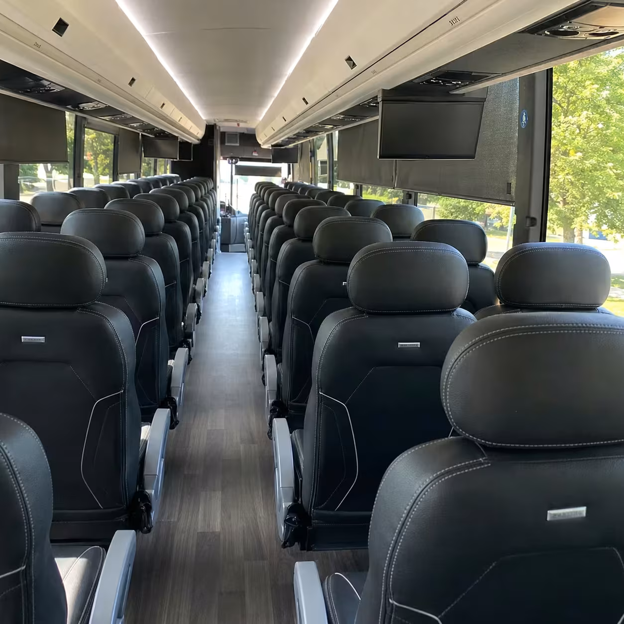 santa fe charter bus rental interior